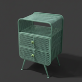 Metal Mesh Bedside Table | 2-Drawer Industrial Nightstand | SRK Modular Furniture