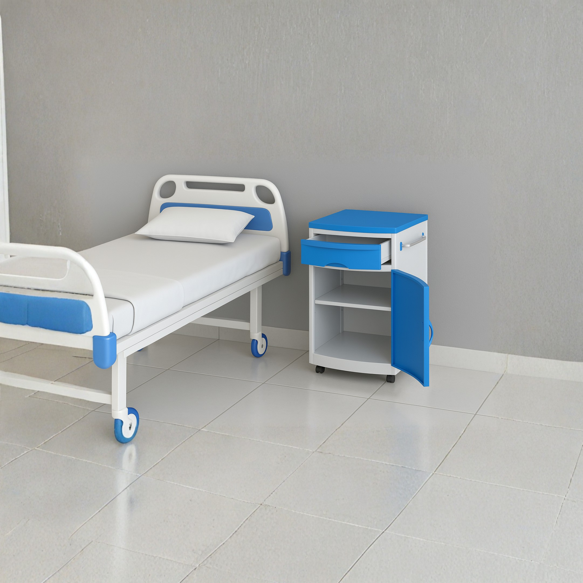ABS Hospital Bedside Locker | Medical Bedside Cabinet | SRK Modular Furniture