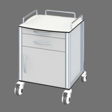 Hospital Bedside Cabinet with Wheels | Medical Storage Trolley | SRK Modular Furniture