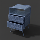 Metal Mesh Bedside Table | 2-Drawer Industrial Nightstand | SRK Modular Furniture