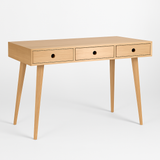 Mid-Century Modern 3-Drawer Wooden Writing Desk