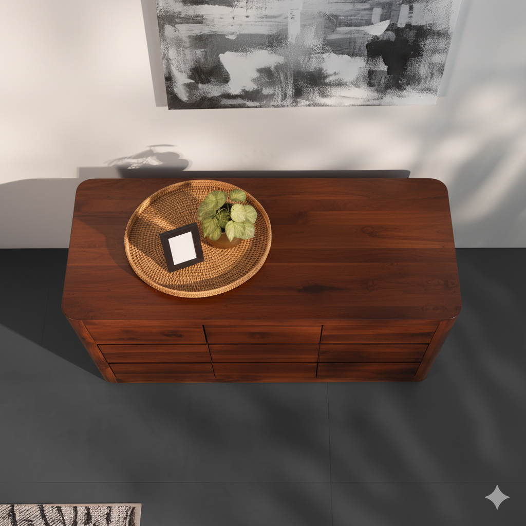 Solid Wood Chest of Drawers β Modern 6-Drawer Dresser for Bedroom Storage & Living Room Furniture