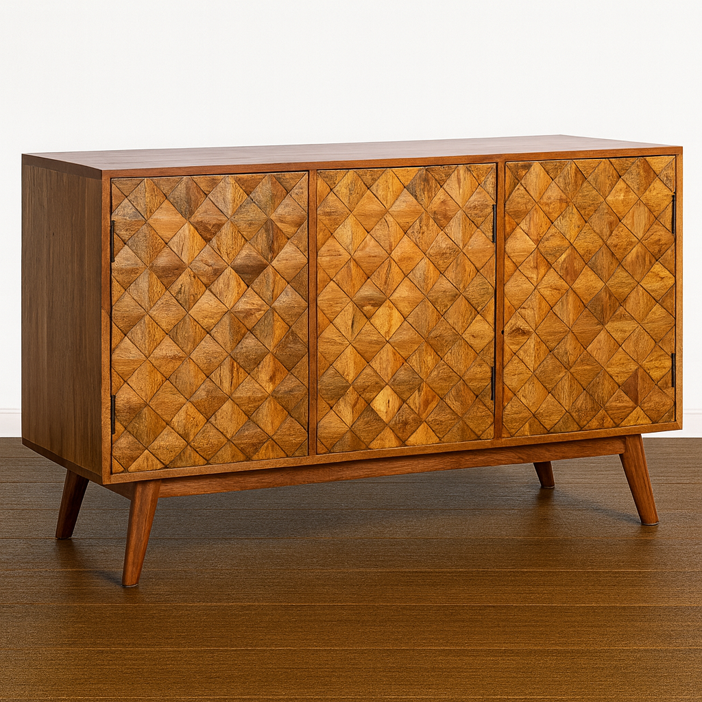 GeoPattern Mid-Century Wooden Sideboard