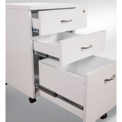 3 Drawer Pedastal  Unit for Use in Office Perfect for Storage Provided with wheels  (Engineered wood)