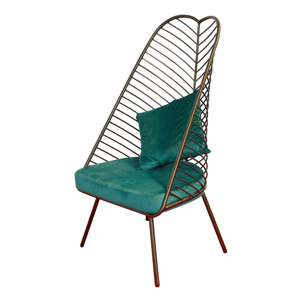 Upholstered Chair in Metal Frame