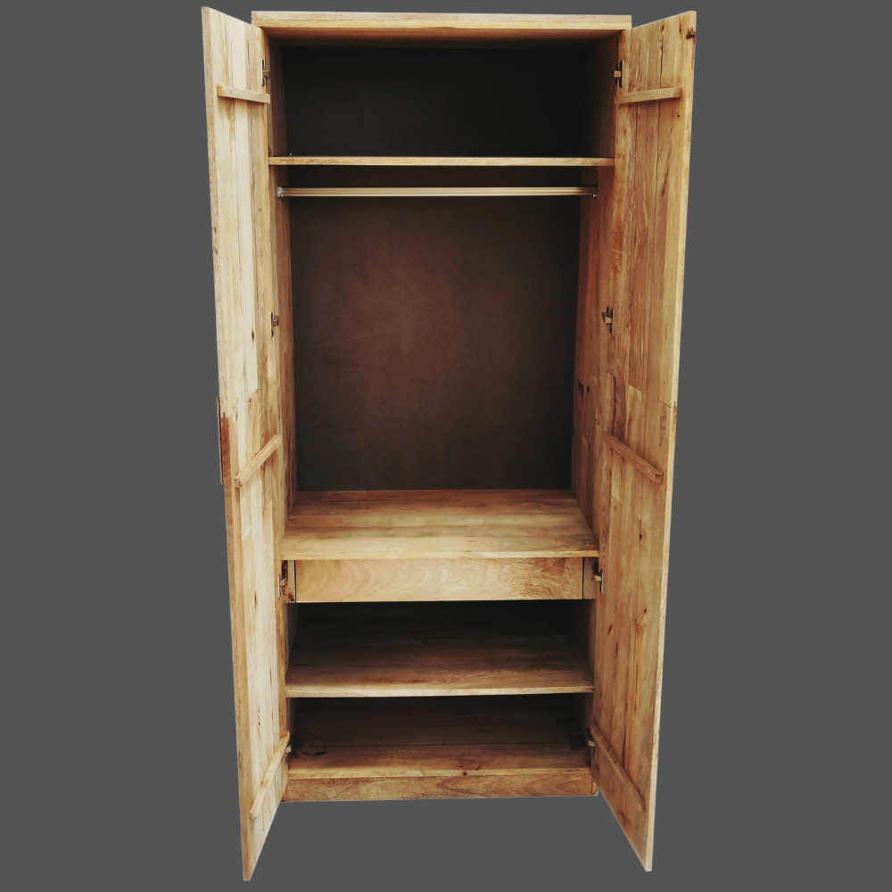 Sheesham Wood Solid Wood 2 Door Wardrobe