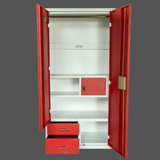 Industrial Metal Storage Locker | 2-Door Steel Almirah with Drawers | SRK Modular Furniture
