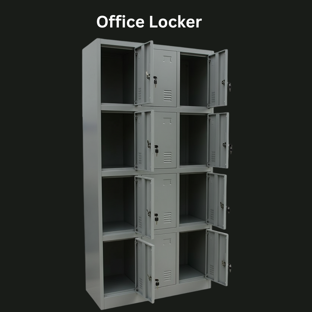 12-Door Steel Locker Cabinet | Industrial Storage Unit | SRK Modular Furniture