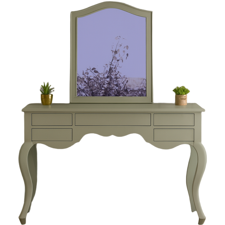 Elara Sage Green Dressing Table with Mirror