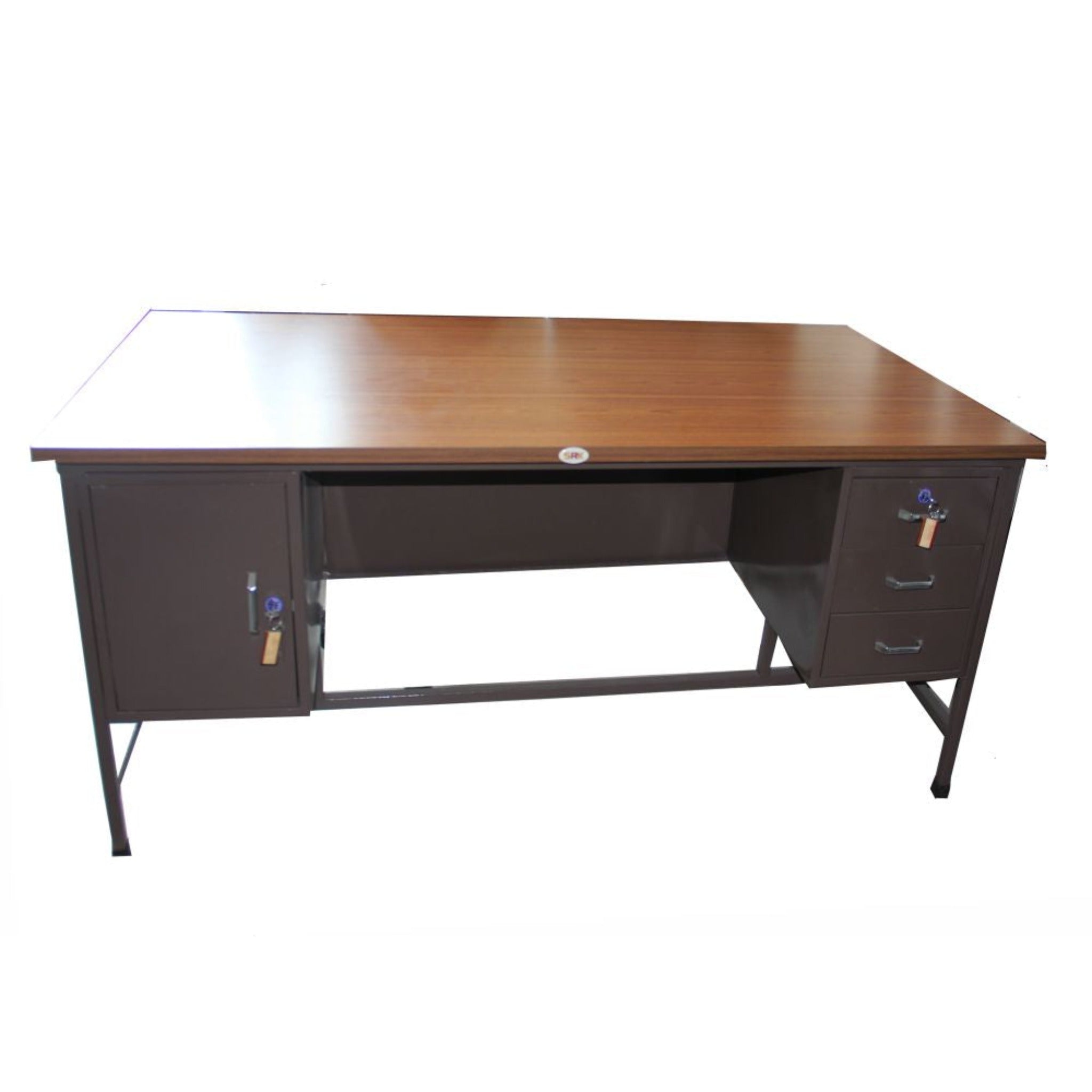 SRK Wooden Top Steel School Office Table With Storage
