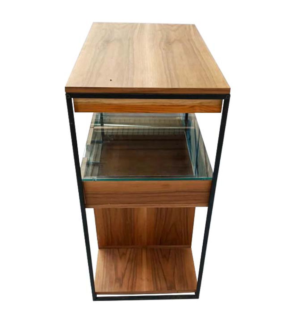 Bar trolly in eneer top with metal frame