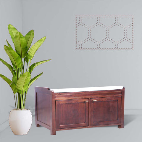 Great entryway bench two door  Sagwan Wood with storage walnut finish