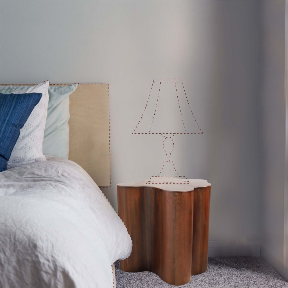 Original Design Sagwan Wood Bed Side Table Walnut Finish Lamp Stand