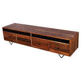 Sagwan Wood T.v Unit Cabinet Media Console For Living Room black finish