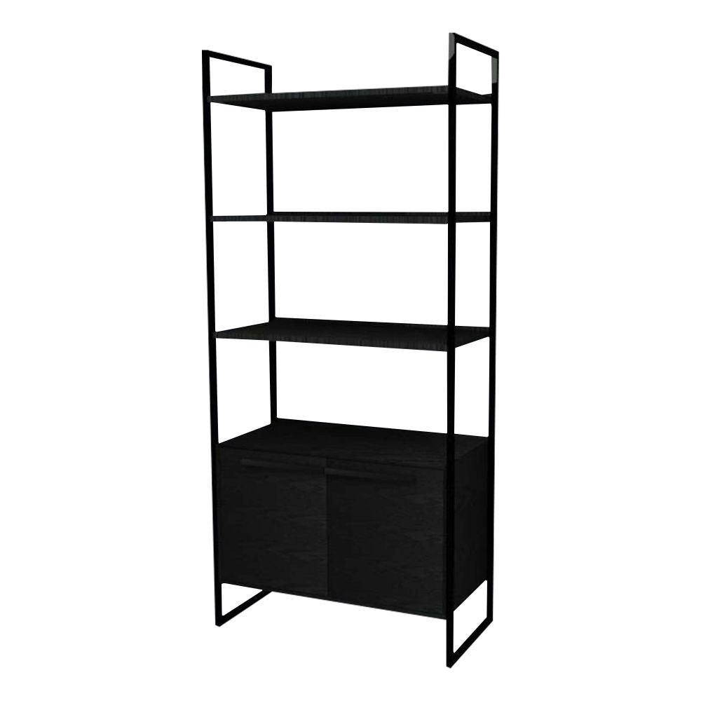 Metal Frame with American Walnut Veneer / Black Oak racks