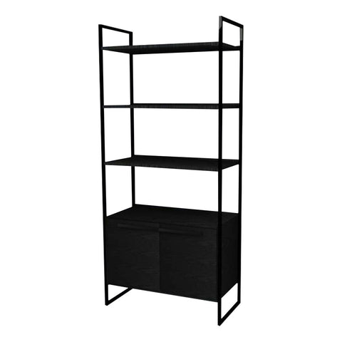 Metal Frame with American Walnut Veneer / Black Oak racks