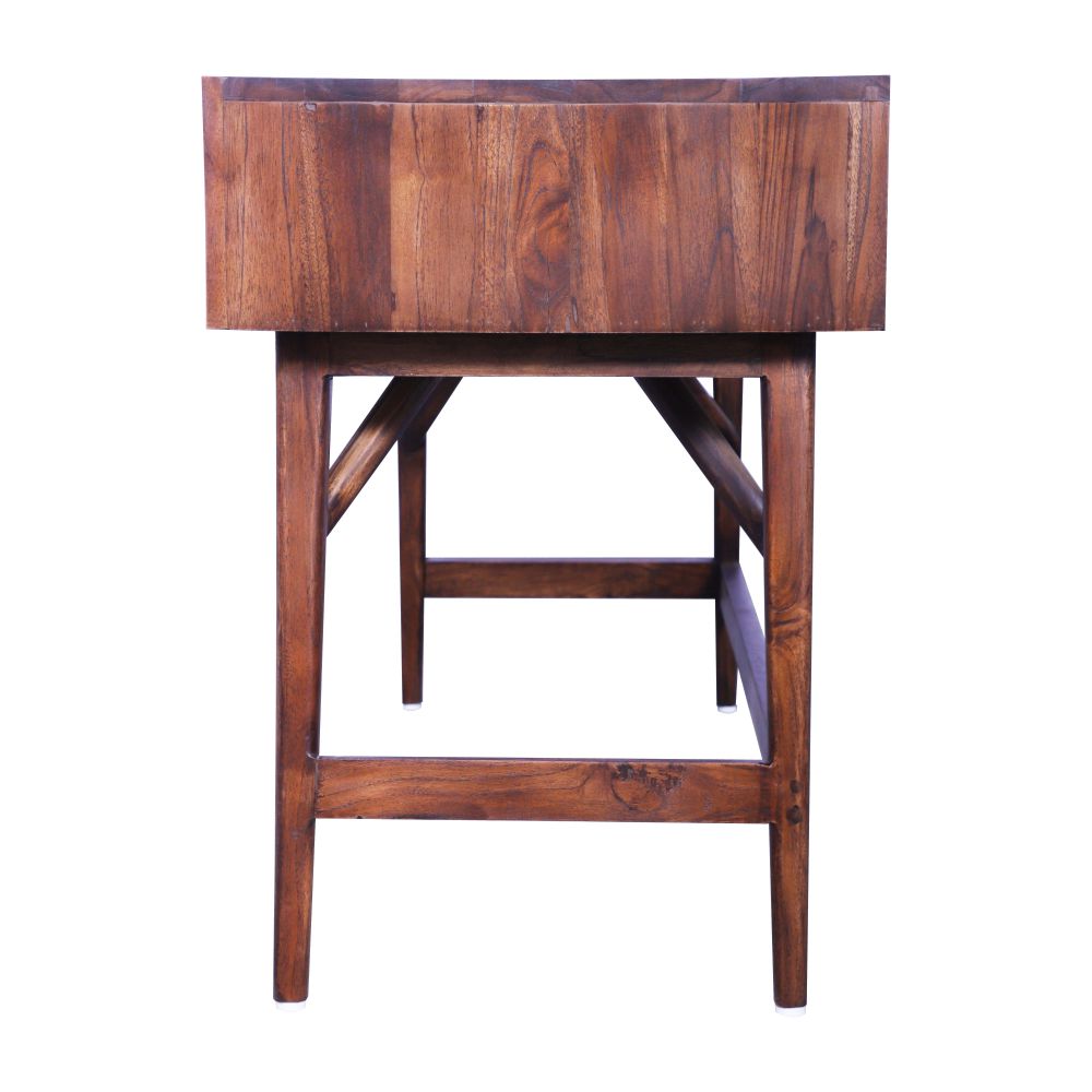 Counter height writing desk in brown color classic study table in sagwan wood