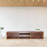 Rectangle Cabinet TV Unit In Saagwan Wood Walnut Finish