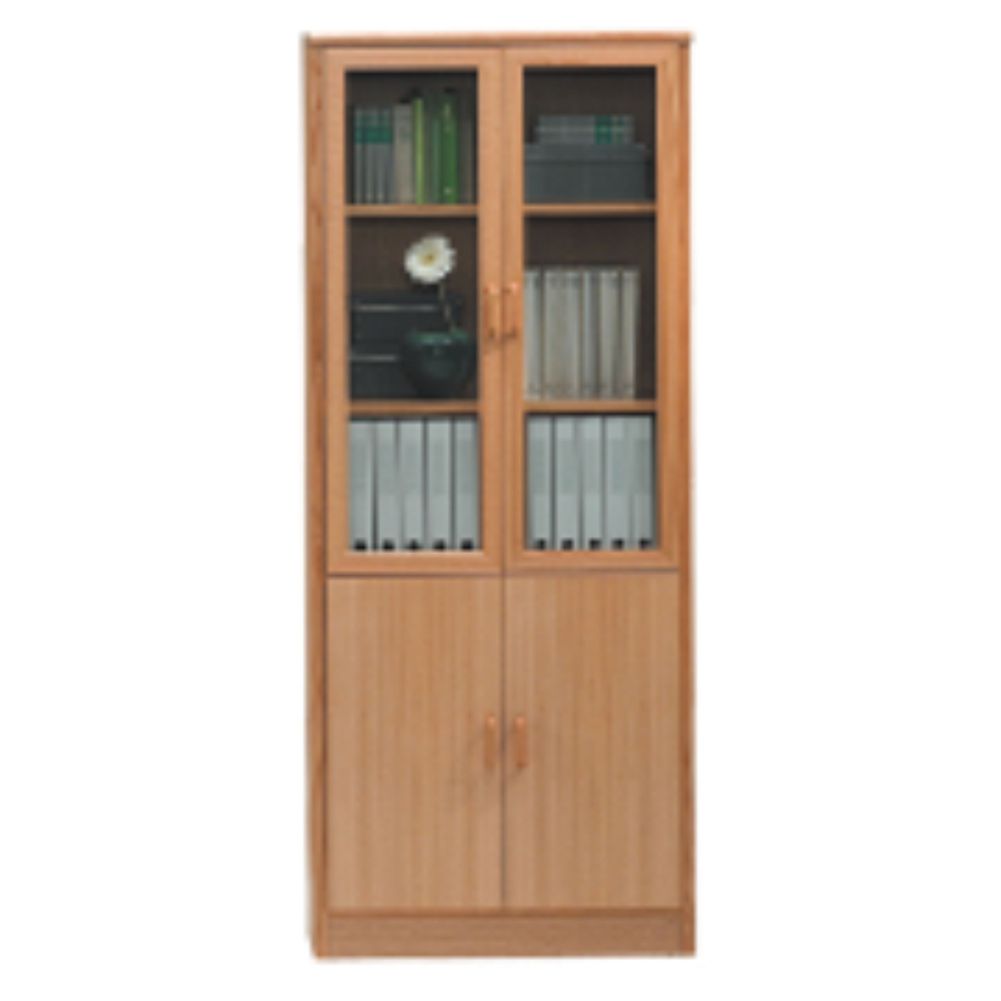 Wooden Bookcase Almirah With Glass Shutter