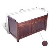 Great entryway bench two door  Sagwan Wood with storage walnut finish