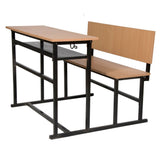 Student Chair & Dual Desk in Metal Frame Wooden To For School Student