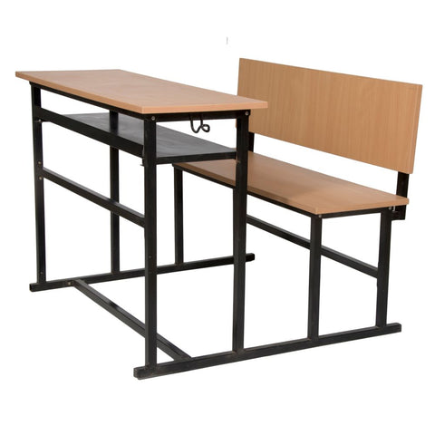 Student Chair & Dual Desk in Metal Frame Wooden To For School Student