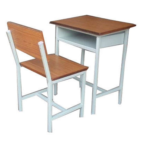 Student Chair & Desk in Metal Frame Wooden To For School Student