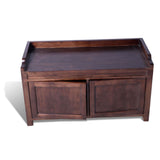 Great entryway bench two door  Sagwan Wood with storage walnut finish