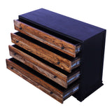 Double Colour Solid Wooden Console Table  with Secured Metal Legs Desk for Living Room Weatherwood Finish