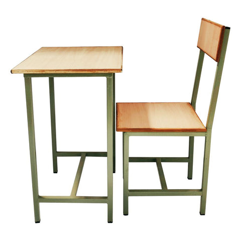 Student Chair & Desk in Metal Frame Wooden To For School Student