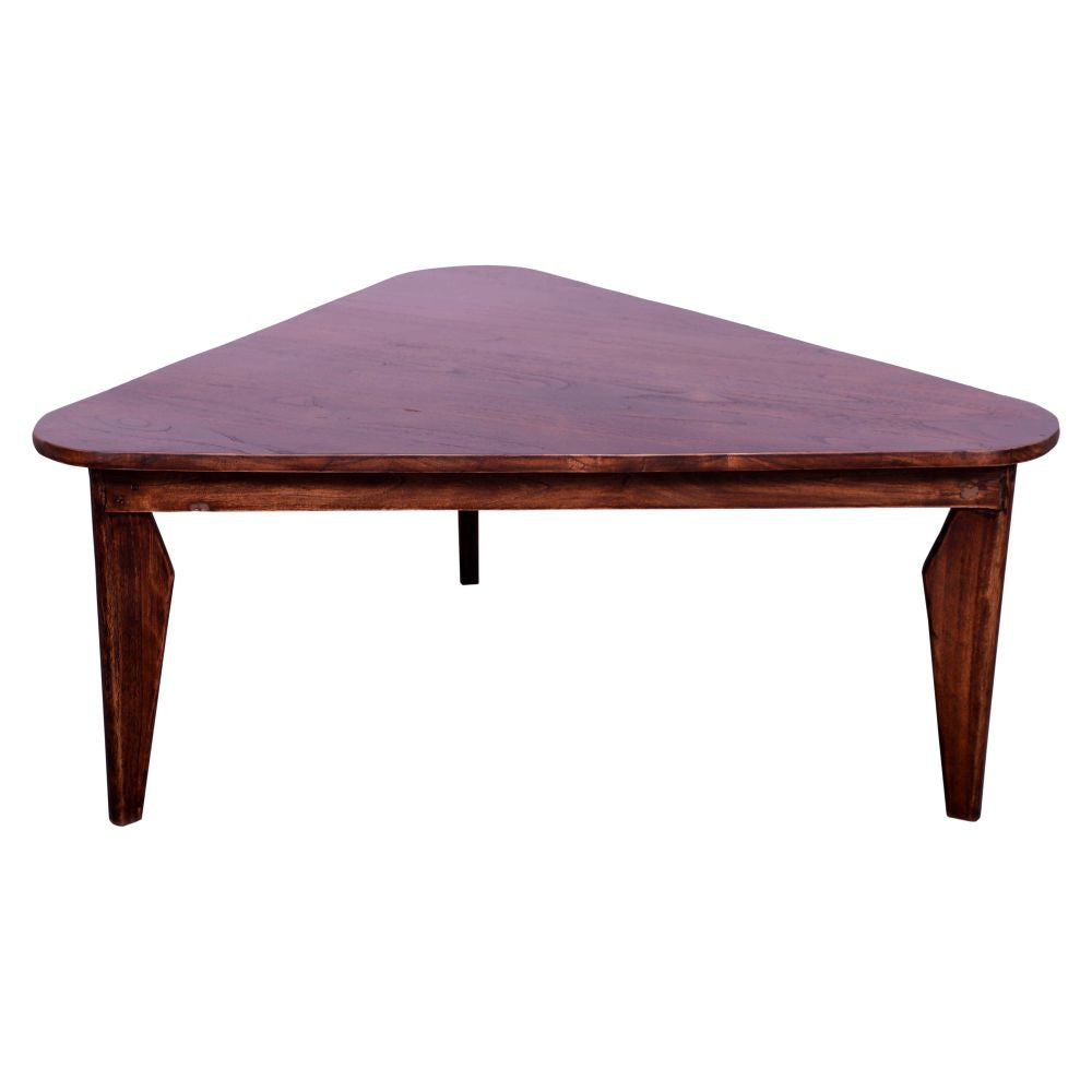Vintage Walnut Finish Center Table Made of Solid Shagan Wood Coffee Table