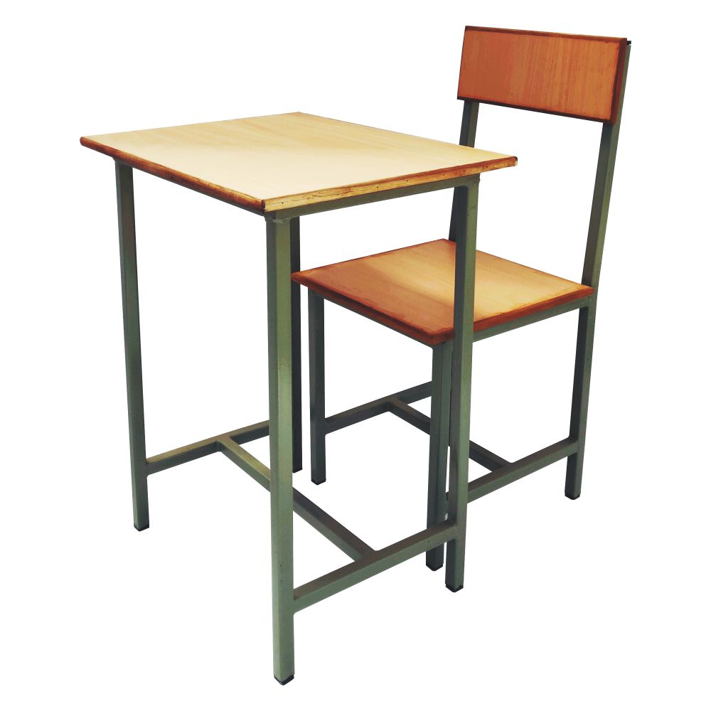 Student Chair & Desk in Metal Frame Wooden To For School Student
