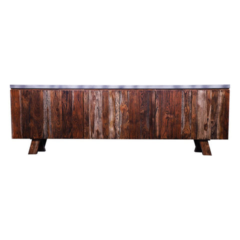 Living Room Bedside Console with Drawer With  Weathered  Wood Finish
