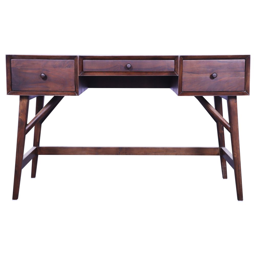 Counter height writing desk in brown color  classic study table in sagwan wood