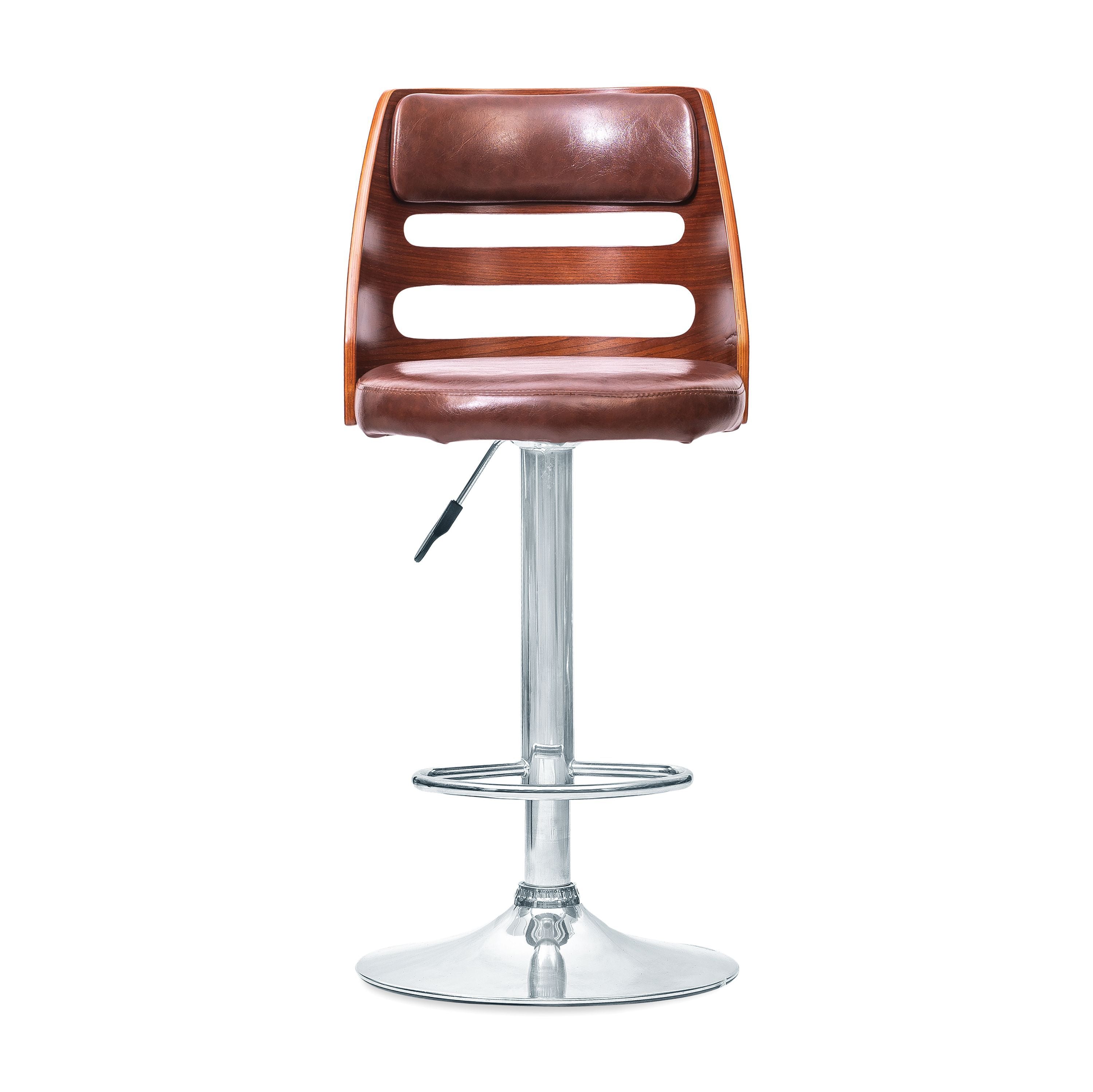 Bar Stool  Metal Frame Teal Brown Bar Stool
