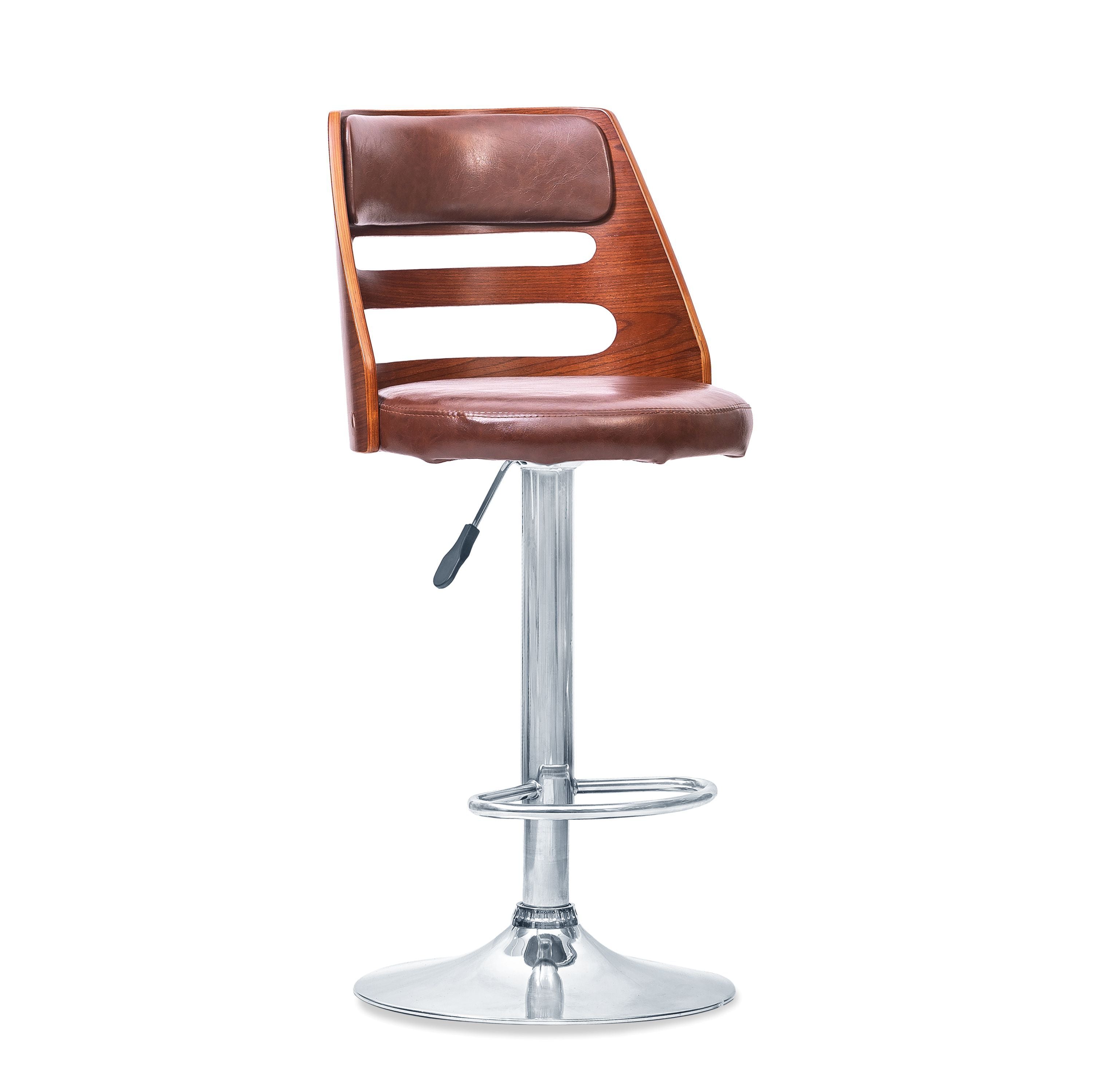 Bar Stool  Metal Frame Teal Brown Bar Stool