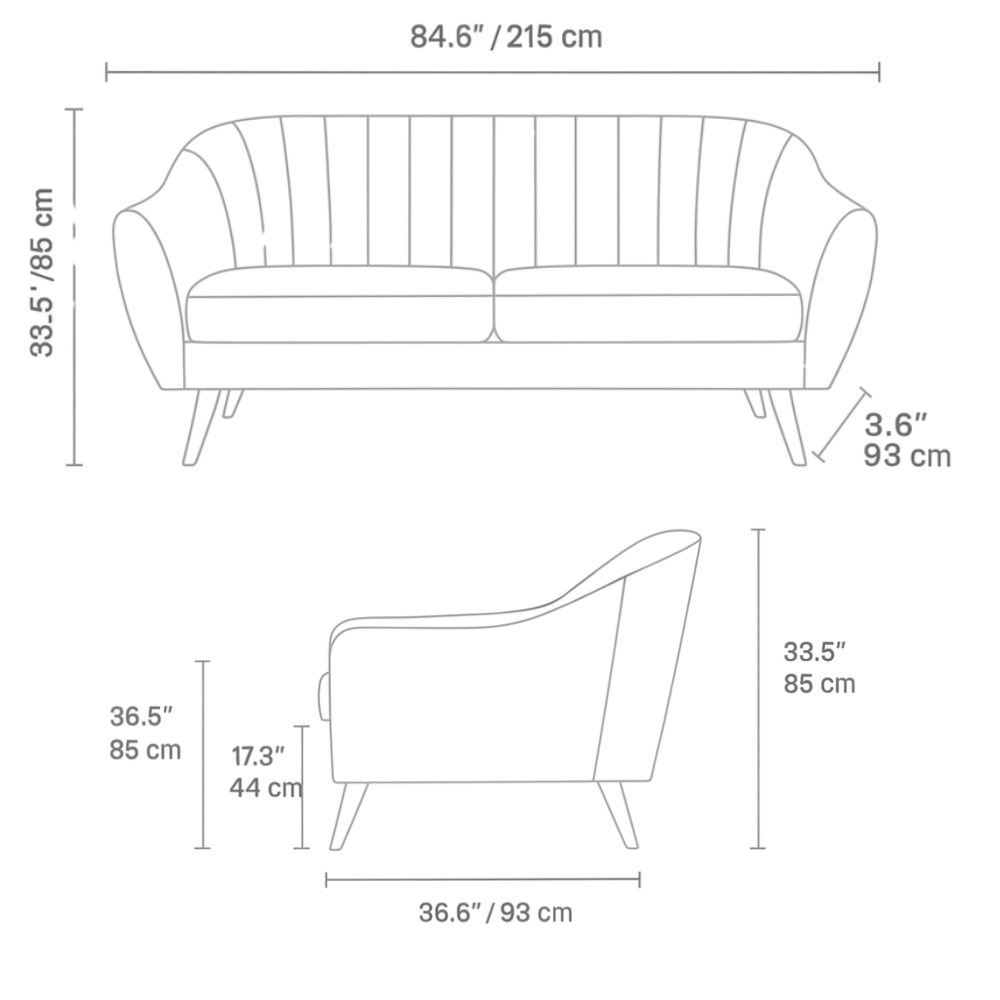 Su-Ākriti – Contemporary Curved Fabric Sofa