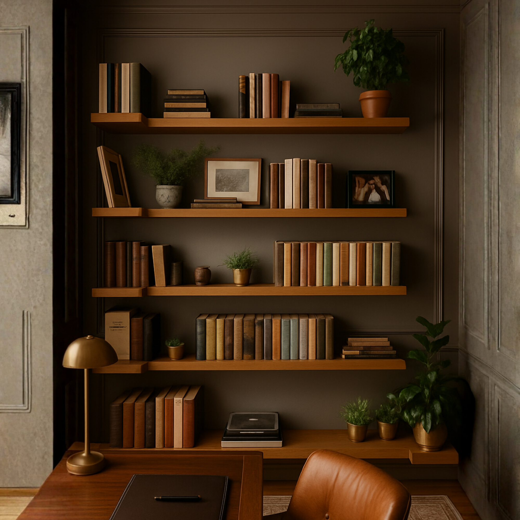 Floating Wall Bookshelf Set | Minimalist Solid Wood Wall Shelves