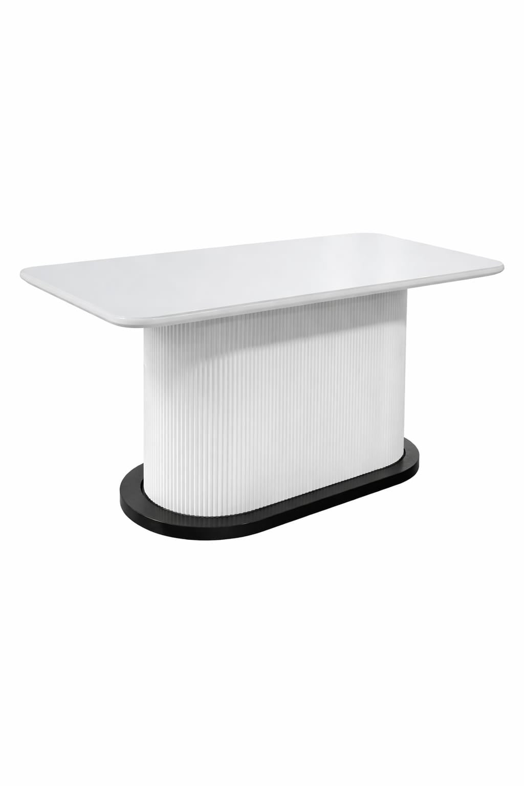 Modern Fluted Base Dining Table Set with Velvet Chairs – Luxury 4 Seater