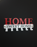 “Home Sweet Home” Wall Key Holder | 6-Hook Metal Key Organizer | Theom Living