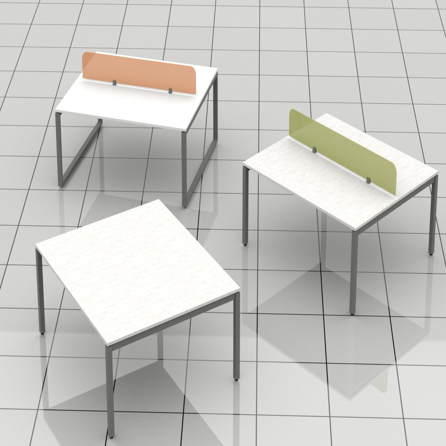 Work Stations (Face to Face Work Station ) With Light Blue Color Pin Board Wire Raceway Underneath The table along