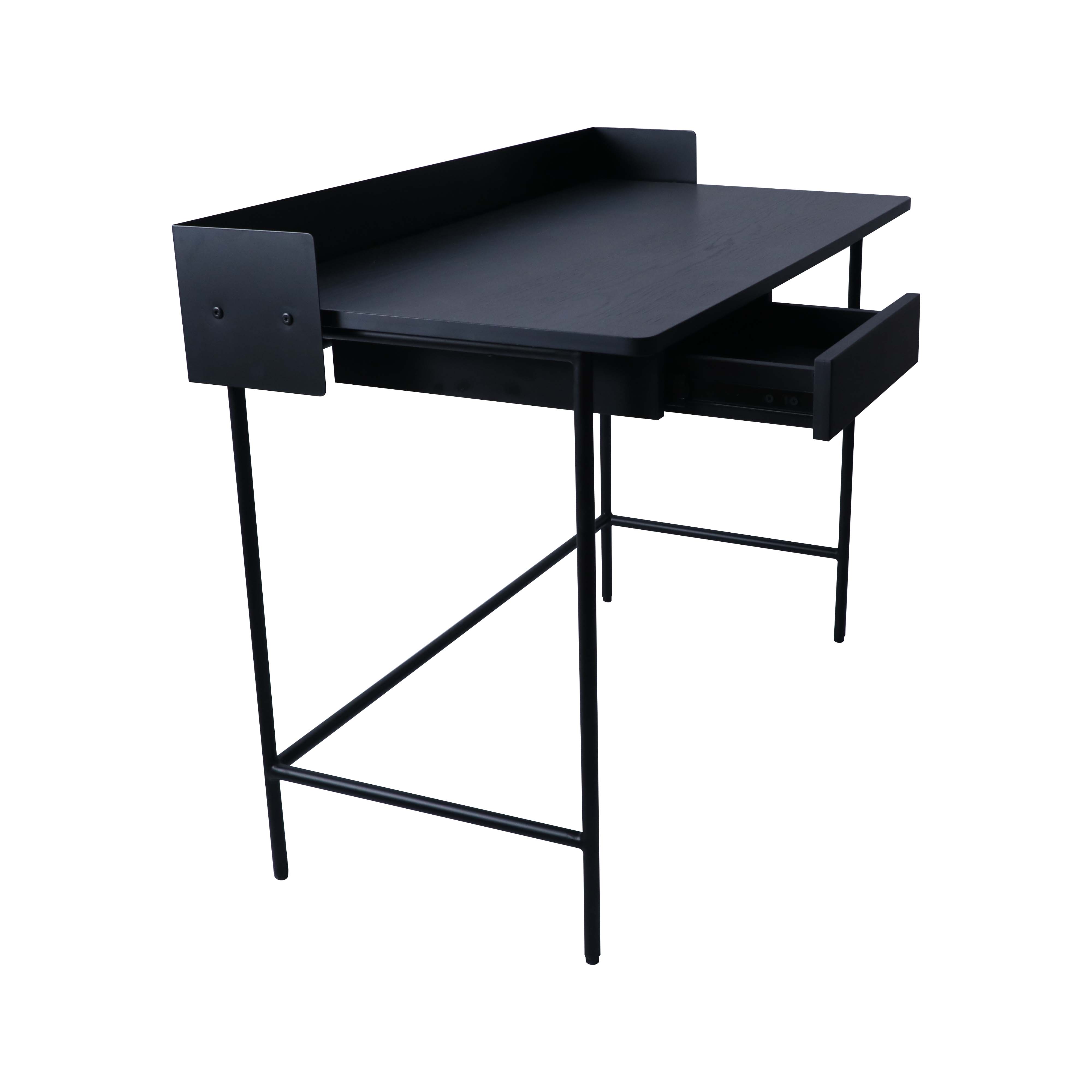 Black Color Study table With Rack