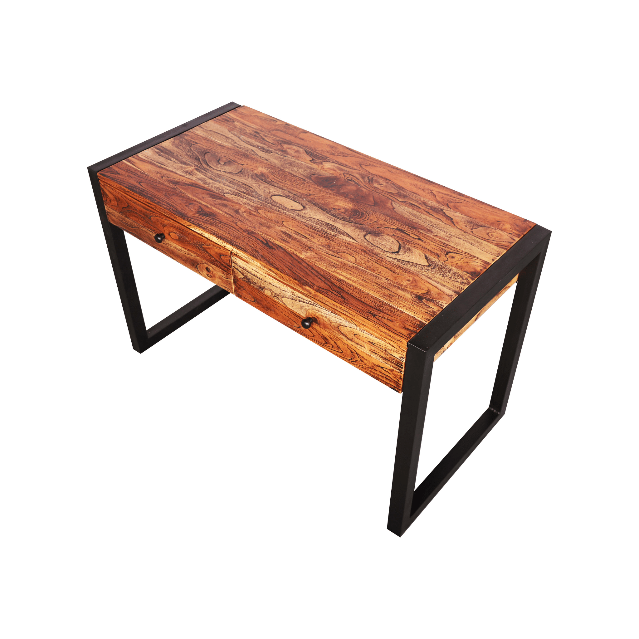 Sagwan vintage design hall 2 drawers and storage shelf console table study table weatherwood finish on wooden box