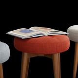 Modern Round Upholstered Ottoman Stool | Multi-Color Seating Pouf | Theom Living