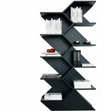 The Zyra Z-Frame Modern Wall Bookshelf | Designer Display Rack in Matte Black Finish