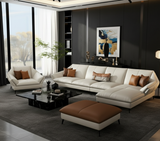 The Novara Luxe Leather Sectional Sofa | Premium Office Visitor & Home Lounge Set