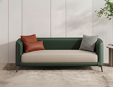 Vittoro Fusion Sofa | Tan Leather & Checkered Fabric Designer Sofa | Theom Living