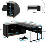 Executive Office Desk with Open Storage – Black & Ash Finish | SRK Modular Furniture Co.