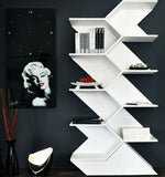 The Zyra Z-Frame Modern Wall Bookshelf | Designer Display Rack in Matte Black Finish