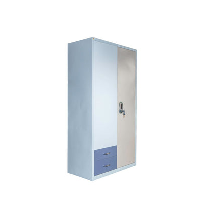 Industrial Metal Storage Locker | 2-Door Steel Almirah with Drawers | SRK Modular Furniture